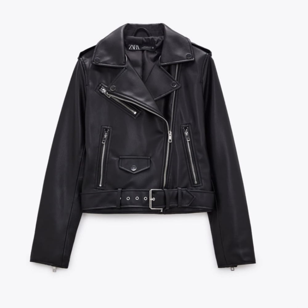 ZARA Faux Leather Jacket (Blk / small)